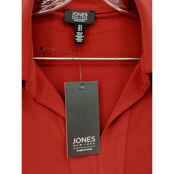 Jones New York Long Sleeve Women Blouse Shirt Size Small ~ Burgundy - Picture 6 of 10